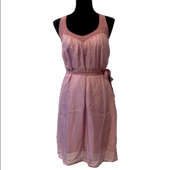 DREAM CULTURE Pink and Purple Silk & Linen Racerback Mini Dress-S - Picture 1 of 13